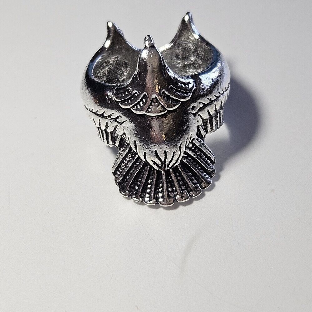 Silver Tone Soaring Eagle Ring Size 9